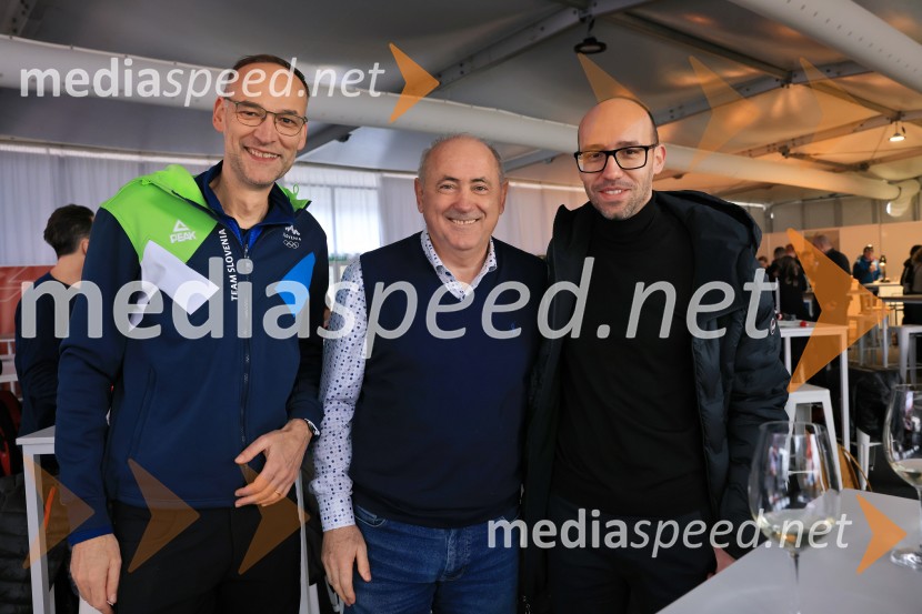 Aleksander Salkič, Pošta Slovenije;  Radenko Mijatović, predsednik Nogometne zveze Slovenije;  Luka Steiner, predsednik, Smučarska zveza Slovenije64. Pokal Vitranc 2025, VIP druženje