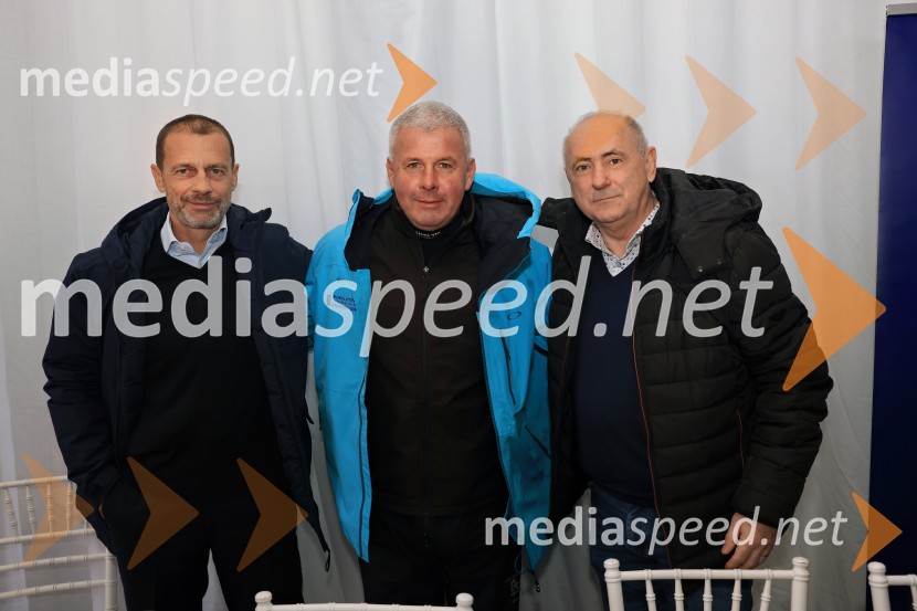  Aleksander Čeferin, odvetnik in predsednik UEFE;  Grega  Benedik, nekdanji smučar;  Radenko Mijatović, predsednik Nogometne zveze Slovenije64. Pokal Vitranc 2025, VIP druženje