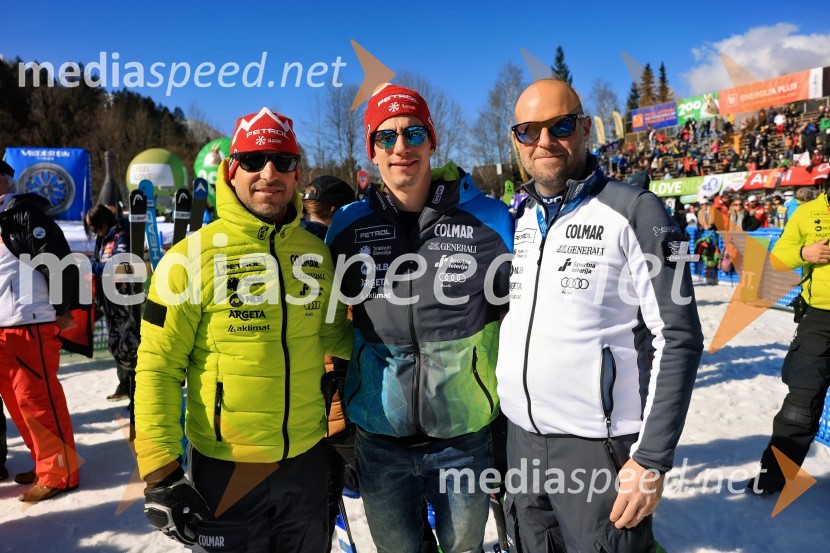  Rene Mlekuž, nekdanji smučar;  Žan Kranjec, smučar;  Gašper Jakomin, Smučarska zveza Slovenije64. Pokal Vitranc 2025, VIP druženje