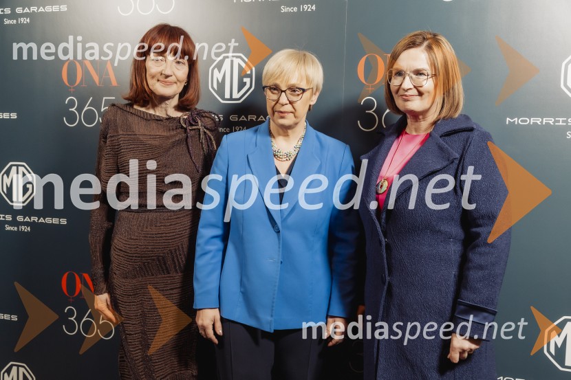  Sabina Obolnar, odgovorna urednica, revija Ona; dr. Nataša Pirc Musar, predsednica Republike Slovenije;  Nataša  Luša, direktorica družbe Delo d.o.o.Ona 365 za leto 2024 je Špela Miroševič