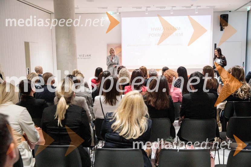  Petra Juvančič, izvršna direktorica, Združenje Manager; mag. Andreja  Jernejčič, direktorica podjetja Lin&NilUmetnost vodenja: pogledi uspešnih managerk