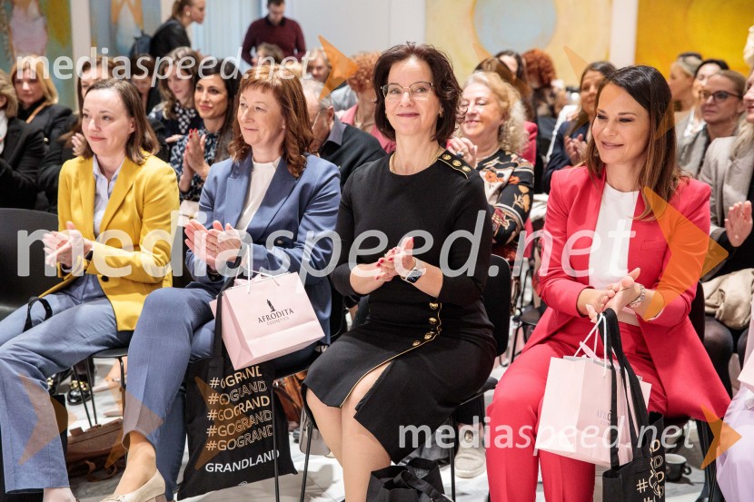  Meta Lahne, predsednica uprave, Merkur Zavarovalnica;  Melita Rajgelj Ozebek, Generali Investments;  Mirjana Dimc Perko;  Maja  Strnad Cestar, generalna direktorica, MedisUmetnost vodenja: pogledi uspešnih managerk