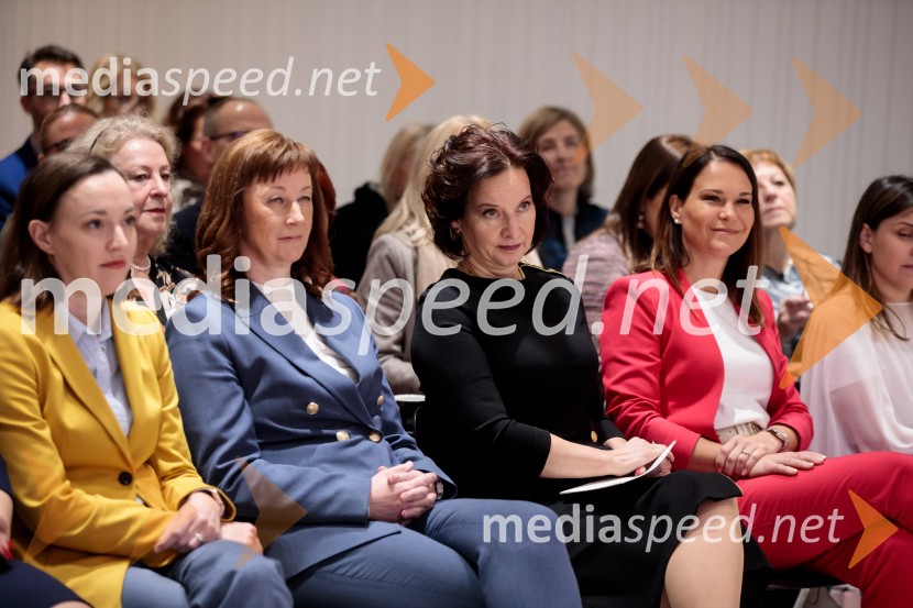  Meta Lahne, predsednica uprave, Merkur Zavarovalnica;  Melita Rajgelj Ozebek, Generali Investments;  Mirjana Dimc Perko;  Maja  Strnad Cestar, generalna direktorica, MedisUmetnost vodenja: pogledi uspešnih managerk