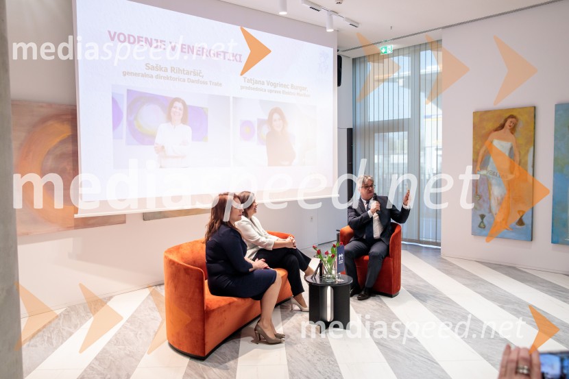  Tatjana  Vogrinec Burgar, predsednica uprave, Elektro Maribor;  Saška Rihtaršič, generalna direktorica Danfoss Trata;  Goran Novković, svetovalec generalnega direktorja GZSUmetnost vodenja: pogledi uspešnih managerk