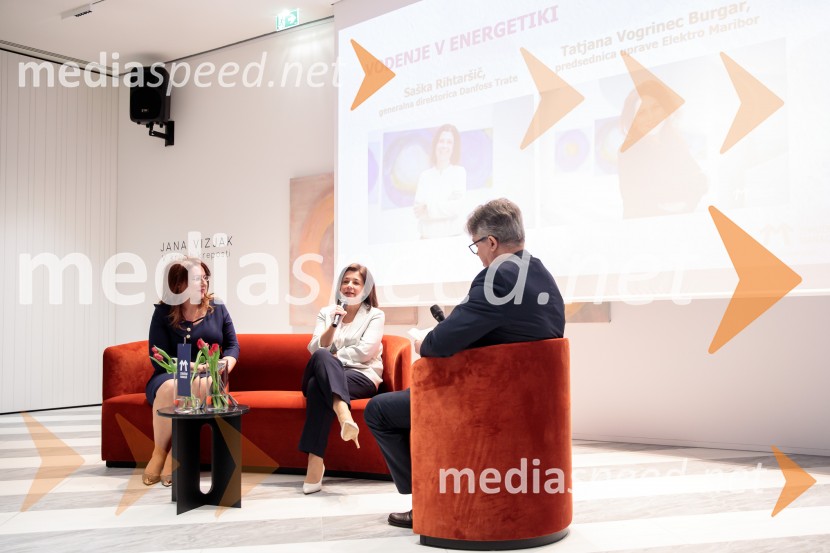  Tatjana  Vogrinec Burgar, predsednica uprave, Elektro Maribor;  Saška Rihtaršič, generalna direktorica Danfoss Trata;  Goran Novković, svetovalec generalnega direktorja GZSUmetnost vodenja: pogledi uspešnih managerk