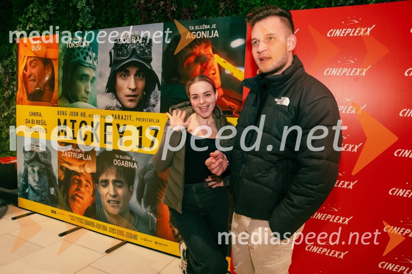  Gaja Hribernik, ustvarjalka vsebin, osebna trenerka;  Andrej Pavličević, osebni trener in ustvarjalec vsebinMickey 17, premiera filma v Cineplexx Ljubljana