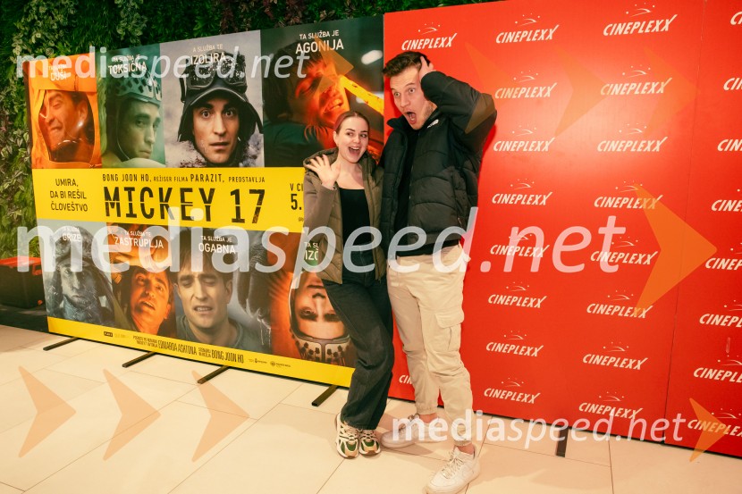  Gaja Hribernik, ustvarjalka vsebin, osebna trenerka;  Andrej Pavličević, osebni trener in ustvarjalec vsebinMickey 17, premiera filma v Cineplexx Ljubljana