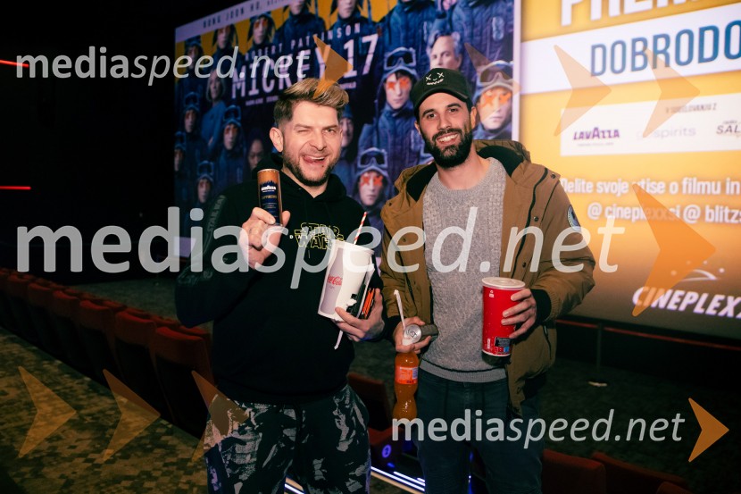  Klemen Bunderla, radijski voditelj, radio Aktual;  Luka Švigelj, snemalec in fotografMickey 17, premiera filma v Cineplexx Ljubljana