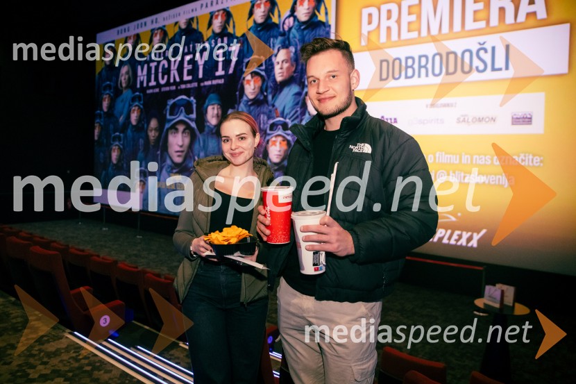  Gaja Hribernik, ustvarjalka vsebin, osebna trenerka;  Andrej Pavličević, osebni trener in ustvarjalec vsebinMickey 17, premiera filma v Cineplexx Ljubljana