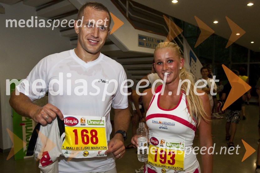 Jure Košir, nekdanji alpski smučar in Tina Lah, Playboyevo dekle leta 20051. Mali blejski maraton