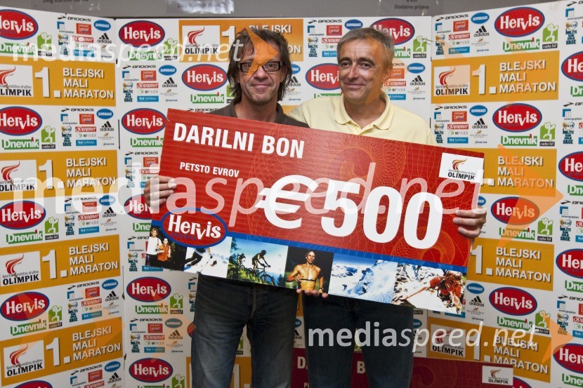 Primož Kališnik, odgovorni urednik Delove priloge Polet in Aleš Zalar, minister za pravosodje1. Mali blejski maraton