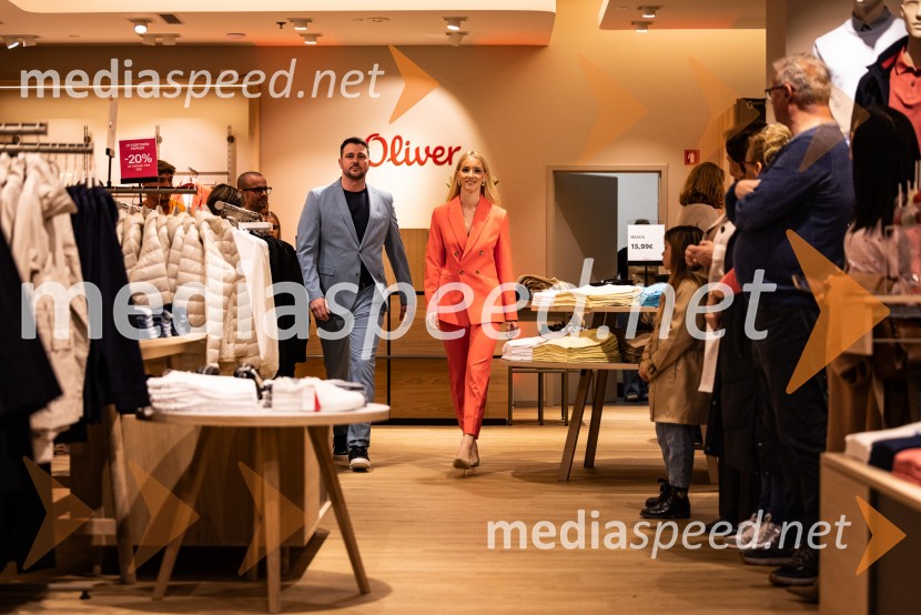  Tomi Gomilšek, podjetnik in glasbenik;  Alida Tomanič, športnica in Miss Slovenije 2024Otvoritev s.Oliver trgovine v Supernovi Ptuj