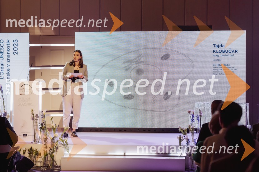  Tajda Klobučar, raziskovalka na področju molekularne biologijeL'oreal-Unesco Za ženske v znanosti 2025, podelitev priznanj