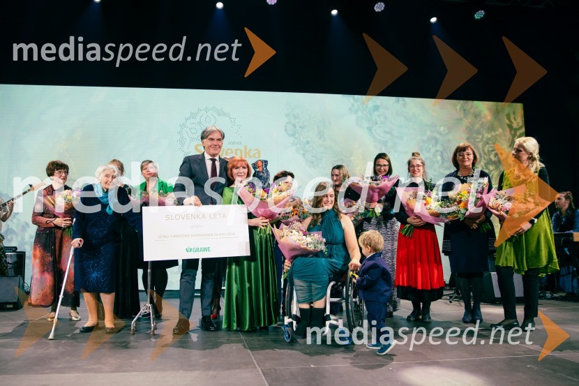 mag. David Kastelic, predsednik uprave, Grawe zavarovalnica d.d;  Jolanda  Grom Ravnikar, humanitarka, Slovenka leta 2024;   Živa Lavrinc, paralokostrelkaSlovenka leta 2024 je Jolanda Grom Ravnikar