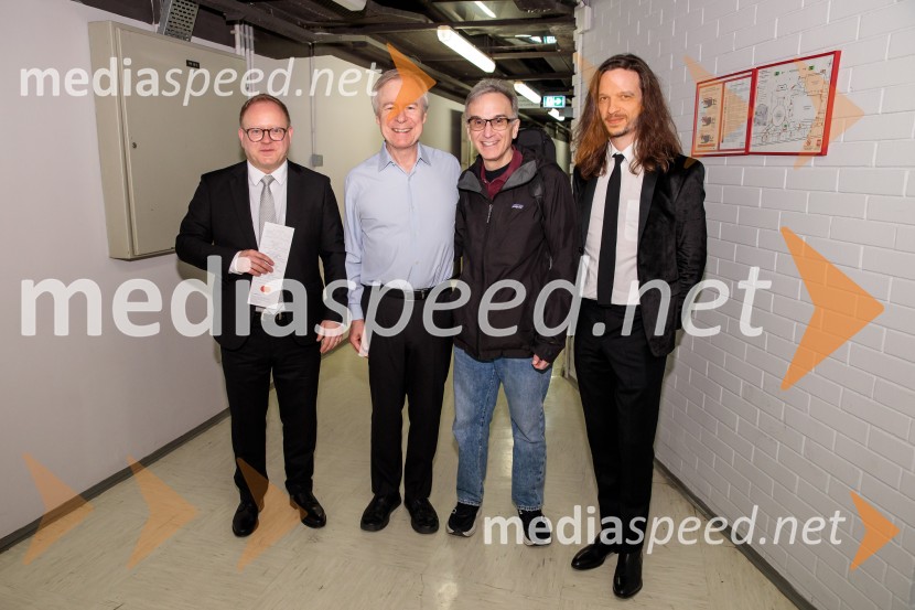  Simon Maljevac, Minister za solidarno prihodnost;  David Robertson, dirigent;  Gil Shaham, violinist;  Peter Baroš, direktor kulturno-umetniškega programa Cankarjevega domaNemški simfonični orkester iz Berlina v Cankarjevem domu