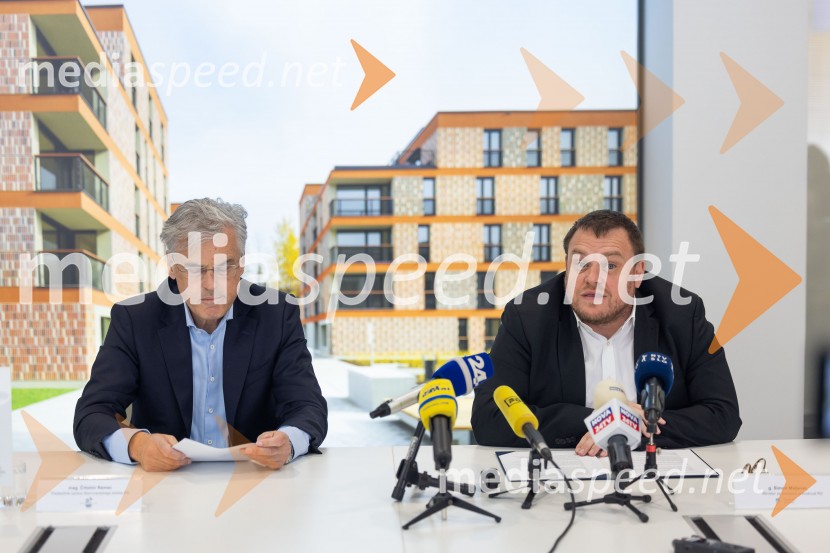  Črtomir Remec, direktor Stanovanjskega sklada;  Simon Maljevac, Minister za solidarno prihodnostNovinarska konferenca SSRS