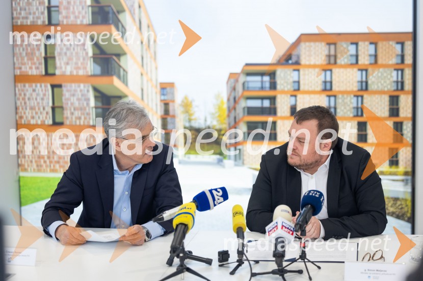  Črtomir Remec, direktor Stanovanjskega sklada;  Simon Maljevac, Minister za solidarno prihodnostNovinarska konferenca SSRS