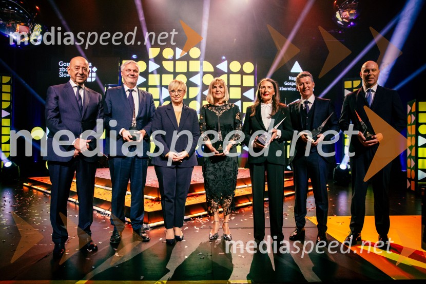  Tibor Šimonka, predsednik Gospodarske zbornice Slovenije ;  Milan Kuster, I-vent d.o.o.; dr. Nataša Pirc Musar, predsednica Republike Slovenije;  Medeja Lončar, direktorica Siemens Slovenija ter pobudnica izbora Inženirka leta;  Estera Brajak, Medius;  Enver Šišić, direktor skupine Perutnina Ptuj, d.o.o.;  Peter Čas, Vaider GroupPodelitev 57. Nagrad GZS za izjemne gospodarske in podjetniške dosežke