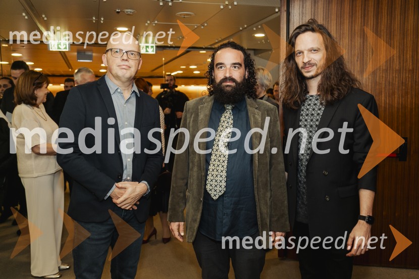  Simon Popek, programski direktor, festival LIFFe;   Jure Novak, generalni direktor, Cankarjev dom;  Peter Baroš, direktor kulturno-umetniškega programa Cankarjevega doma27. Festival dokumentarnega filma, otvoritev