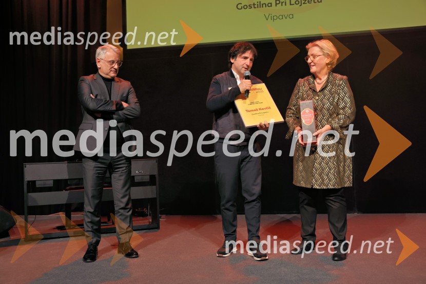  Matjaž Han, minister za gospodarstvo, turizem in šport;  Tomaž Kavčič, kuharski mojster, Pri Lojzetu, Zemono, podpredsednik BASS;  Mira Šemić, direktorica, Gault&Millau SlovenijaGAULT&MILLAU podelil nagrade za leto 2025