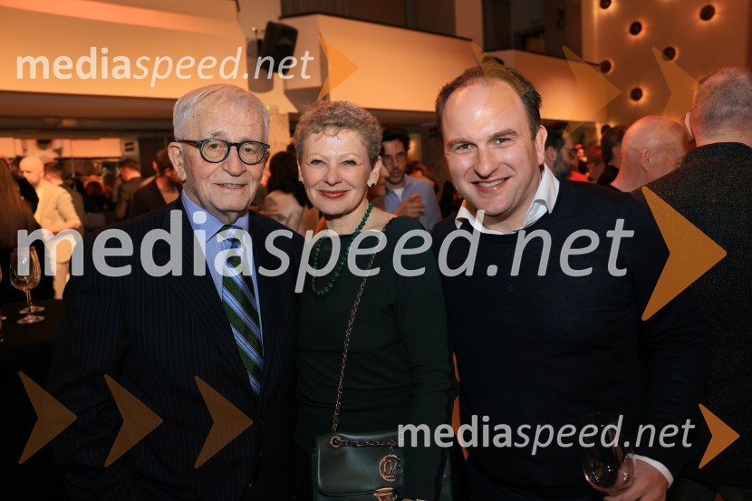 dr. Peter  Čeferin, pravnik, pisatelj;  Rija Čič;  Jure Tomič, chef, Ošterija DebeluhGAULT&MILLAU podelil nagrade za leto 2025