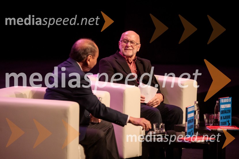  Francis Fukuyama, politolog in politični ekonomist; dr. Rudi Rizman, zagovornik človekovih pravicFabula v teoriji s Francisom Fukuyamo, Cankarjev dom