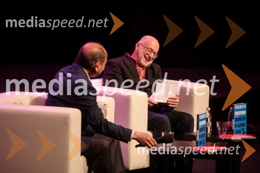  Francis Fukuyama, politolog in politični ekonomist; dr. Rudi Rizman, zagovornik človekovih pravicFabula v teoriji s Francisom Fukuyamo, Cankarjev dom