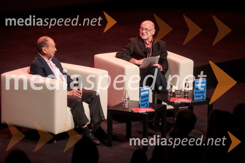  Francis Fukuyama, politolog in politični ekonomist; dr. Rudi Rizman, zagovornik človekovih pravicFabula v teoriji s Francisom Fukuyamo, Cankarjev dom