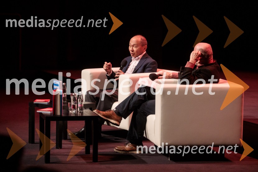  Francis Fukuyama, politolog in politični ekonomist; dr. Rudi Rizman, zagovornik človekovih pravicFabula v teoriji s Francisom Fukuyamo, Cankarjev dom