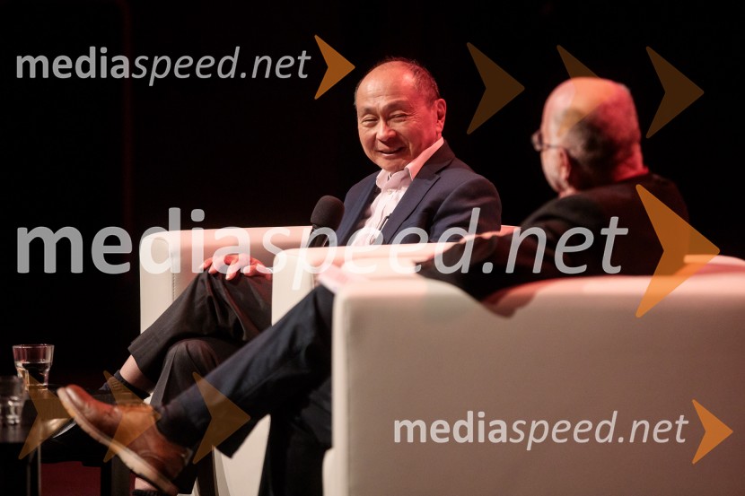  Francis Fukuyama, politolog in politični ekonomist; dr. Rudi Rizman, zagovornik človekovih pravicFabula v teoriji s Francisom Fukuyamo, Cankarjev dom