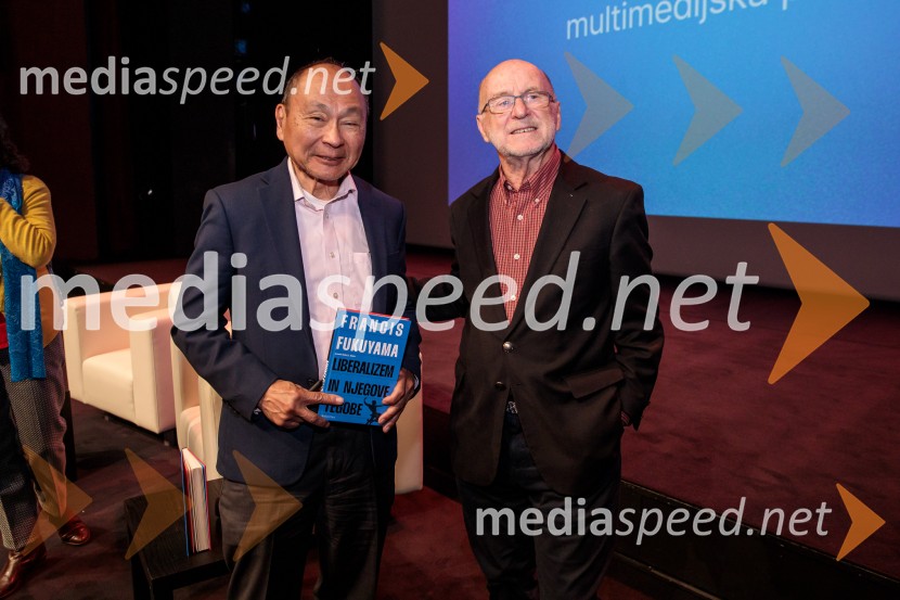  Francis Fukuyama, politolog in politični ekonomist; dr. Rudi Rizman, zagovornik človekovih pravicFabula v teoriji s Francisom Fukuyamo, Cankarjev dom