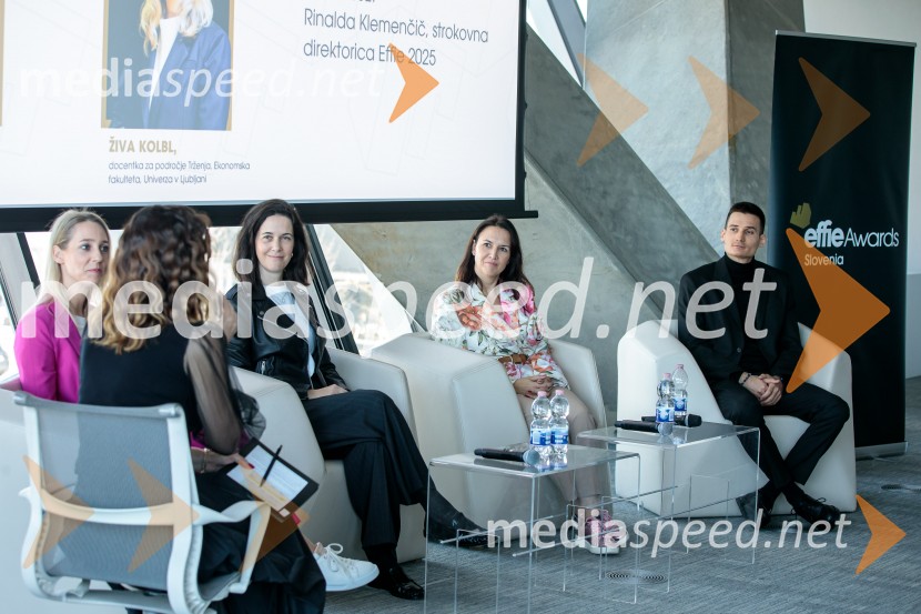  Živa Kolbl, docentka za področje trženja, Ekonomska fakulteta, Univerza v Ljubljani;  Dunja Antonijević, vodja produktnega marketinga, Krka;  Katarina Pivk Kreft, direktorica, Kotányi Slovenija;  Goran Lang, strateg, Futura DDB2. Effie dan