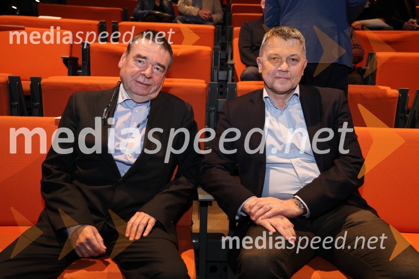  Srečko Vilar, nekdanji generalni sekretar Zlate lisice;  Aljaž  Bratina, mestni svetnik MO MariborGlazerjeve nagrade 2025, podelitev