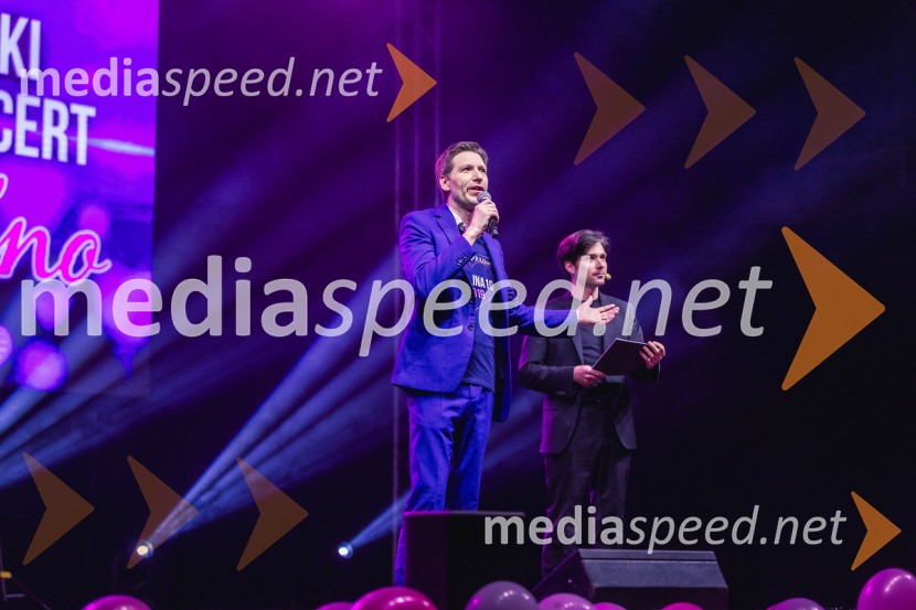  Nejc Jelen, predsednik Društva Viljem Julijan;  Tilen Artač, imitator, glasbenikVeliki dobrodelni koncert za Karolino