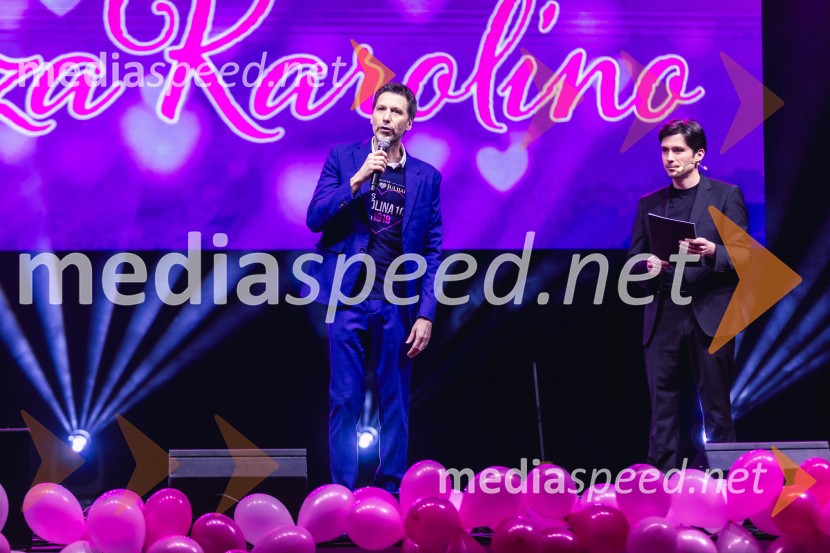  Nejc Jelen, predsednik Društva Viljem Julijan;  Tilen Artač, imitator, glasbenikVeliki dobrodelni koncert za Karolino