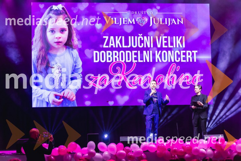  Nejc Jelen, predsednik Društva Viljem Julijan;  Tilen Artač, imitator, glasbenikVeliki dobrodelni koncert za Karolino