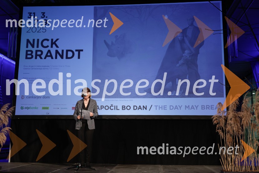 prof. dr. Lučka Kajfež Bogataj, klimatologinja, profesorica na Biotehniški fakulteti v LjubljaniOtvoritev razstave Nicka Brandta, Napočil bo dan