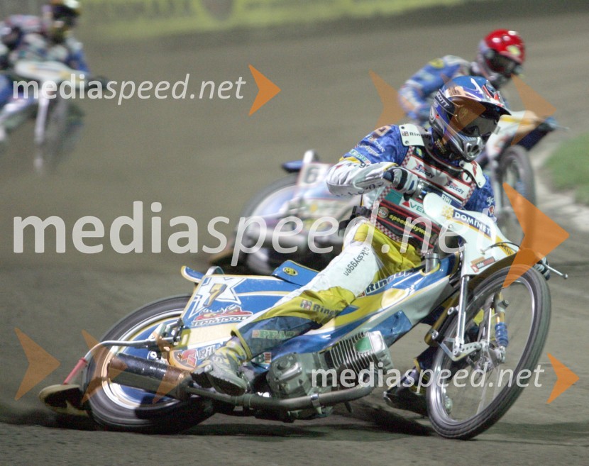 Andreas Jonsson (Švedska) in Tomasz Gollob (Poljska)SPEEDWAY, VN Evrope 2005