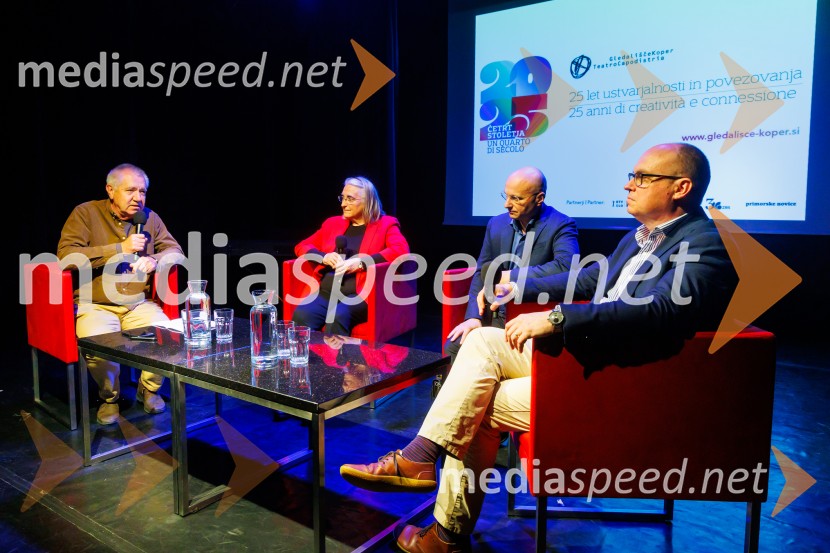  Tomaž Perovič, direktor informativnega programa in športa Planet TV; dr. Ljubica Jelušič, poslanka stranke SD; prof. dr. Kozmo Ahačič, jezikoslovec in literarni zgodovinar;  dr. Dan  Podjed, antropologČetrt stoletja Gledališča Koper