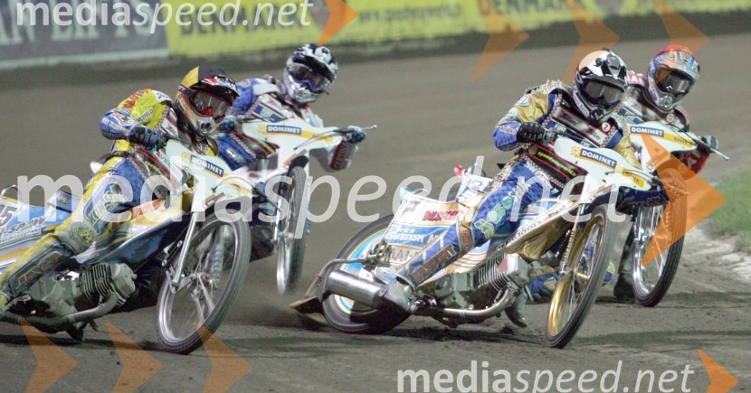 Od leve: Tomasz Chrzanowski (Poljska), Nicki Pedersen (Danska), Tony Rickardsson (Švedska) in Ryan Sullivan (Avstralija)SPEEDWAY, VN Evrope 2005