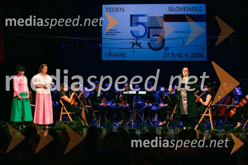  Živa Selan, igralka;  Darja Reichman, igralka;  Barbara Koželj Podlogar, direktorica Direktorata za ustvarjalnost na Ministrstvu za kulturo RS55. Teden slovenske drame, sklepna slovesnost s podelitvijo nagrad