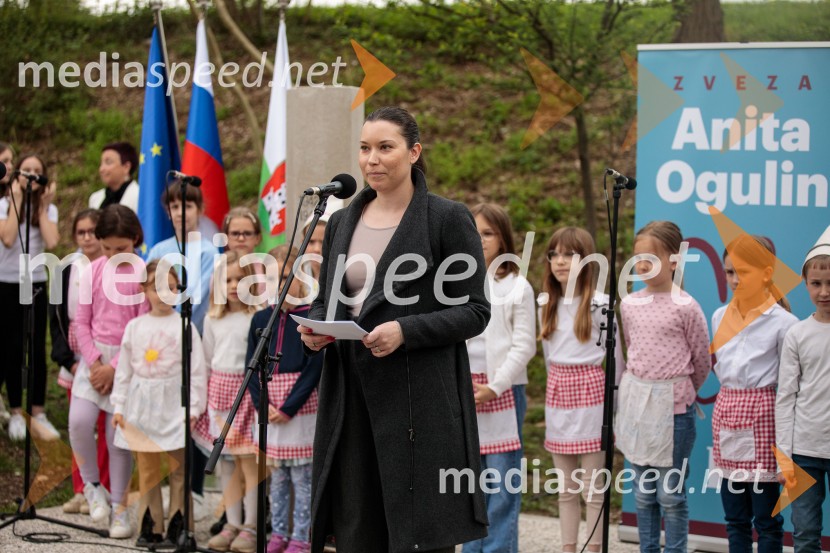 Spominska tabla v čast Aniti Ogulin ob Poti spominov in tovarištva