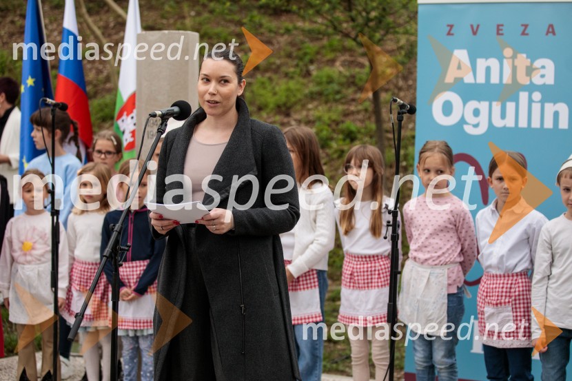 Spominska tabla v čast Aniti Ogulin ob Poti spominov in tovarištva