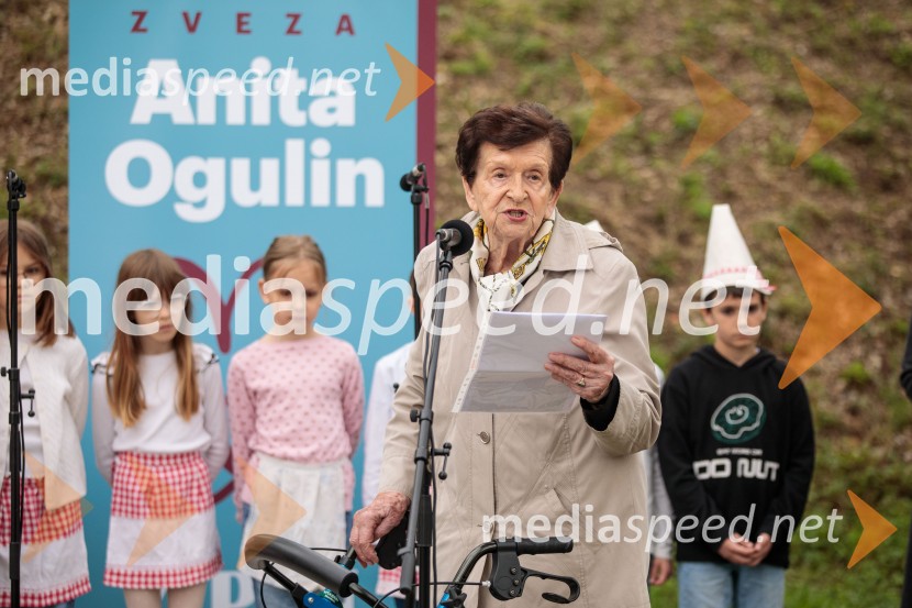 Spominska tabla v čast Aniti Ogulin ob Poti spominov in tovarištva