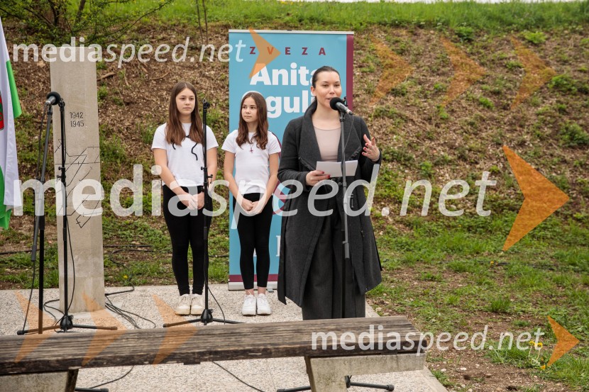 Spominska tabla v čast Aniti Ogulin ob Poti spominov in tovarištva