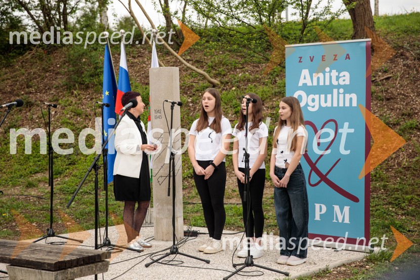 Spominska tabla v čast Aniti Ogulin ob Poti spominov in tovarištva
