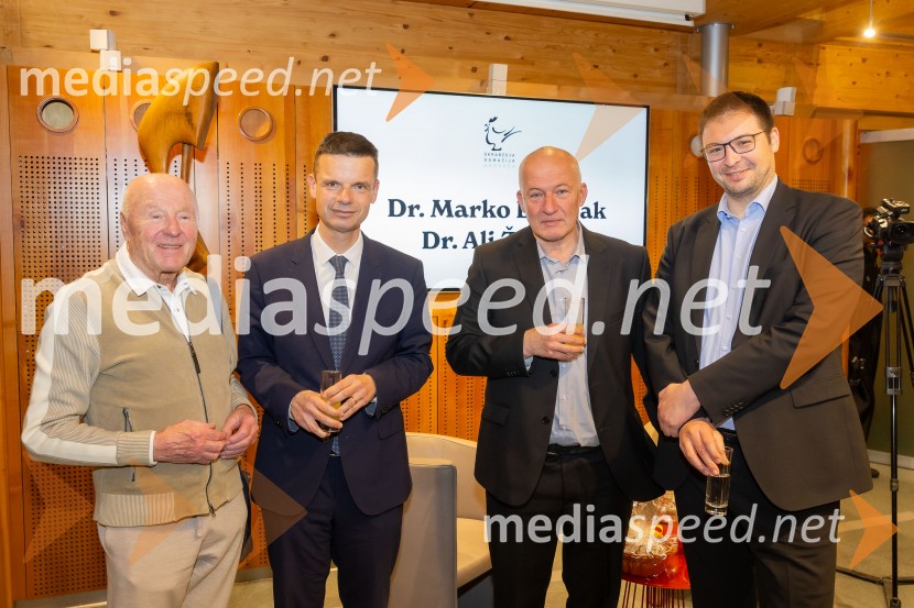  Božo Dimnik, lobist in poslovnež, častni konzul Hrvaške; dr.  Marko Bošnjak, predsednik Evropskega sodišča za človekove pravice;  Ali Žerdin, novinar in urednik, Sobotna priloga Dela;  ... Iskrivo v živo: dr. Marko Bošnjak v pogovoru z dr. Alijem Žerdinom