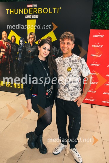  Simona Bračun Rok, Cineplexx;  Matic  Gaiser, cosplayer, costumerVečer superjunakov s filmom Thunderbolti v Cineplexx Ljubljana