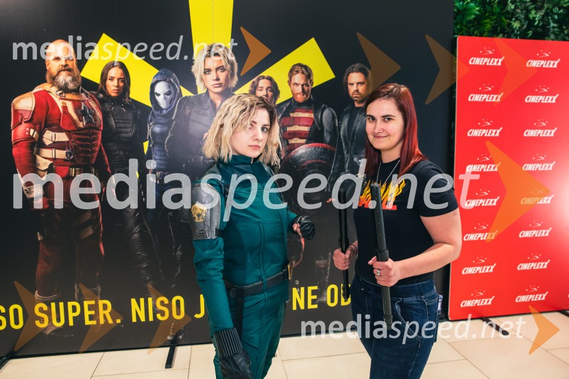  Ari , cosplay;  ... Večer superjunakov s filmom Thunderbolti v Cineplexx Ljubljana