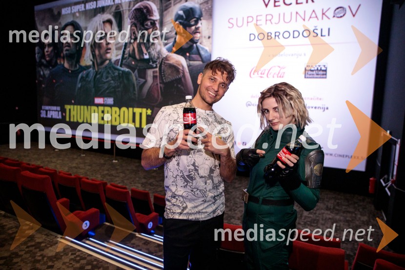  Matic  Gaiser, cosplayer, costumer;  Ari , cosplayVečer superjunakov s filmom Thunderbolti v Cineplexx Ljubljana